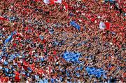 5 July 2025; Supporters in Hill 16 during the GAA Hurling All-Ireland Senior Championship semi-final match between Cork and Dublin at Croke Park in Dublin. Photo by David Fitzgerald/Sportsfile