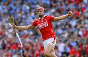 5 July 2025; Brian Hayes of Cork celebrates scoring his side's 4th goal, in the 32nd minute, during the GAA Hurling All-Ireland Senior Championship semi-final match between Cork and Dublin at Croke Park in Dublin. Photo by Ray McManus/Sportsfile