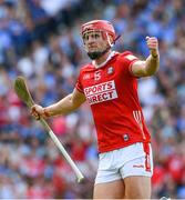 5 July 2025; Brian Hayes of Cork celebrates scoring his side's 4th goal, in the 32nd minute, during the GAA Hurling All-Ireland Senior Championship semi-final match between Cork and Dublin at Croke Park in Dublin. Photo by Ray McManus/Sportsfile