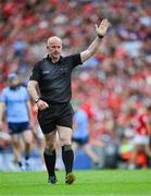 5 July 2025; Referee Johnny Murphy during the GAA Hurling All-Ireland Senior Championship semi-final match between Cork and Dublin at Croke Park in Dublin. Photo by Ray McManus/Sportsfile