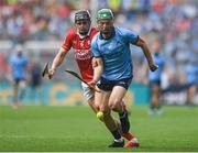 5 July 2025; Fergal Whitely of Dublin in action against Darragh Fitzgibbon of Cork during the GAA Hurling All-Ireland Senior Championship semi-final match between Cork and Dublin at Croke Park in Dublin. Photo by John Sheridan/Sportsfile