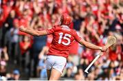 5 July 2025; Brian Hayes of Cork celebrates after scoring his side's fourth goal during the GAA Hurling All-Ireland Senior Championship semi-final match between Cork and Dublin at Croke Park in Dublin. Photo by David Fitzgerald/Sportsfile