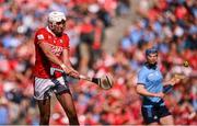 5 July 2025; Tim O'Mahony of Cork scores his side's fifth goal during the GAA Hurling All-Ireland Senior Championship semi-final match between Cork and Dublin at Croke Park in Dublin. Photo by Ramsey Cardy/Sportsfile