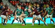 5 July 2025; Jamie Osborne of Ireland is tackled by Davit Niniashvili of Georgia during the International Rugby Test match between Georgia and Ireland at at Mikheil Meskhi Stadium in Tbilisi, Georgia. Photo by Brendan Moran/Sportsfile