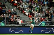 5 July 2025; Sam Prendergast of Ireland kicks a conversion during the International Rugby Test match between Georgia and Ireland at at Mikheil Meskhi Stadium in Tbilisi, Georgia. Photo by Brendan Moran/Sportsfile