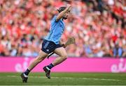 5 July 2025; Cian O'Sullivan of Dublin celebrates after scoring his side's second goal during the GAA Hurling All-Ireland Senior Championship semi-final match between Cork and Dublin at Croke Park in Dublin. Photo by David Fitzgerald/Sportsfile