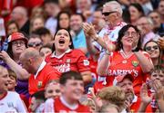 5 July 2025; Cork supporters during the GAA Hurling All-Ireland Senior Championship semi-final match between Cork and Dublin at Croke Park in Dublin. Photo by David Fitzgerald/Sportsfile