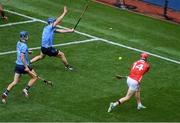 5 July 2025; Alan Connolly of Cork shoots to score his side's seventh goal during the GAA Hurling All-Ireland Senior Championship semi-final match between Cork and Dublin at Croke Park in Dublin. Photo by Stephen McCarthy/Sportsfile