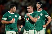 5 July 2025; Ireland players Thomas Clarkson, left, and Jack Boyle during the International Rugby Test match between Georgia and Ireland at at Mikheil Meskhi Stadium in Tbilisi, Georgia. Photo by Brendan Moran/Sportsfile