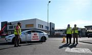 5 July 2025; A car is seen parked in front of a no parking sign as stewards watch on during the TG4 All-Ireland Ladies Football Senior Championship quarter-final match between Kerry and Kildare at Austin Stack Park in Tralee, Kerry. Photo by Tyler Miller/Sportsfile