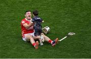 5 July 2025; Patrick Horgan of Cork and his son Jack after the GAA Hurling All-Ireland Senior Championship semi-final match between Cork and Dublin at Croke Park in Dublin. Photo by Stephen McCarthy/Sportsfile