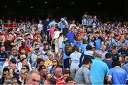 5 July 2025; Dublin supporters leaving before full time during the GAA Hurling All-Ireland Senior Championship semi-final match between Cork and Dublin at Croke Park in Dublin. Photo by David Fitzgerald/Sportsfile