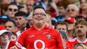 5 July 2025; A Cork supporter during the GAA Hurling All-Ireland Senior Championship semi-final match between Cork and Dublin at Croke Park in Dublin. Photo by Ray McManus/Sportsfile