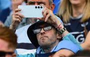 5 July 2025; A Dublin supporter during the GAA Hurling All-Ireland Senior Championship semi-final match between Cork and Dublin at Croke Park in Dublin. Photo by Ray McManus/Sportsfile