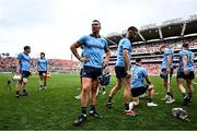 5 July 2025; John Hetherton of Dublin, centre, and team mates after the GAA Hurling All-Ireland Senior Championship semi-final match between Cork and Dublin at Croke Park in Dublin. Photo by David Fitzgerald/Sportsfile