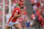 5 July 2025; Brian Hayes of Cork celebrates after scoring his side's first goal during the GAA Hurling All-Ireland Senior Championship semi-final match between Cork and Dublin at Croke Park in Dublin. Photo by David Fitzgerald/Sportsfile