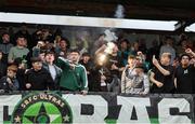 5 July 2025; Shamrock Rovers supporters before the SSE Airtricity Men's Premier Division match between Sligo Rovers and Shamrock Rovers at The Showgrounds in Sligo. Photo by Thomas Flinkow/Sportsfile