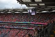 5 July 2025; Oisin Hoy tribute during the GAA Hurling All-Ireland Senior Championship semi-final match between Cork and Dublin at Croke Park in Dublin. Photo by Stephen McCarthy/Sportsfile