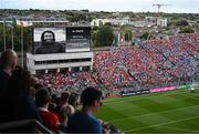 5 July 2025; Oisin Hoy tribute during the GAA Hurling All-Ireland Senior Championship semi-final match between Cork and Dublin at Croke Park in Dublin. Photo by Stephen McCarthy/Sportsfile