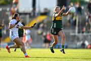 5 July 2025; Deirdre Kearney of Kerry in action against Gillian Wheeler of Kildare during the TG4 All-Ireland Ladies Football Senior Championship quarter-final match between Kerry and Kildare at Austin Stack Park in Tralee, Kerry. Photo by Tyler Miller/Sportsfile