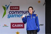 5 July 2025; Orla Burke from Doora-Barefield Co Clare who won silver in the under-16 50m Butterfly during day one of the Cairn Community Games National Swimming, Quiz, Chess, Draughts and Gymnastics Finals 2025 at The Watershed in Kilkenny. Photo by Matt Browne/Sportsfile