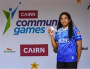 5 July 2025; Riya George from Casrleblayney Co Monaghan who won Bronze in the under-16 50m Butterfly during day one of the Cairn Community Games National Swimming, Quiz, Chess, Draughts and Gymnastics Finals 2025 at The Watershed in Kilkenny. Photo by Matt Browne/Sportsfile