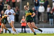 5 July 2025; Caoimhe Evans of Kerry celebrates scoring a point during the TG4 All-Ireland Ladies Football Senior Championship quarter-final match between Kerry and Kildare at Austin Stack Park in Tralee, Kerry. Photo by Tyler Miller/Sportsfile