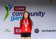 5 July 2025; Claire Bradley from Douglas Cork who won gold in the under-16 relay team during day one of the Cairn Community Games National Swimming, Quiz, Chess, Draughts and Gymnastics Finals 2025 at The Watershed in Kilkenny. Photo by Matt Browne/Sportsfile