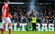 5 July 2025; Shamrock Rovers supporters during the SSE Airtricity Men's Premier Division match between Sligo Rovers and Shamrock Rovers at The Showgrounds in Sligo. Photo by Thomas Flinkow/Sportsfile
