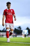 5 July 2025; Ryan O'Kane of Sligo Rovers leaves the pitch after being substituted during the SSE Airtricity Men's Premier Division match between Sligo Rovers and Shamrock Rovers at The Showgrounds in Sligo. Photo by Thomas Flinkow/Sportsfile