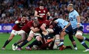 5 July 2025; British & Irish Lions players, from left, Alex Mitchell, Finlay Bealham and James Ryan during the tour match between NSW Waratahs and the British & Irish Lions at the Allianz Stadium in Sydney, Australia. Photo by Steve Christo/Sportsfile