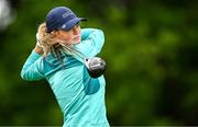 6 July 2025; Emma Fleming of Ireland watches her drive on the 1st tee box during day four of the 2025 KPMG Women’s Irish Open Golf Championship at Carton House Golf Club in Maynooth, Kildare. Photo by Seb Daly/Sportsfile