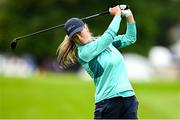 6 July 2025; Emma Fleming of Ireland watches her second shot on the first fairway during day four of the 2025 KPMG Women’s Irish Open Golf Championship at Carton House Golf Club in Maynooth, Kildare. Photo by Seb Daly/Sportsfile