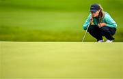 6 July 2025; Emma Fleming of Ireland lines up a putt on the first green during day four of the 2025 KPMG Women’s Irish Open Golf Championship at Carton House Golf Club in Maynooth, Kildare. Photo by Seb Daly/Sportsfile