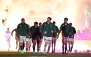 5 July 2025; Ryan Baird of Ireland and teammates make their way onto the pitch before the International Rugby Test match between Georgia and Ireland at at Mikheil Meskhi Stadium in Tbilisi, Georgia. Photo by Brendan Moran/Sportsfile