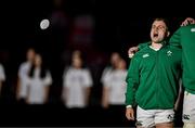 5 July 2025; Ireland captain Craig Casey during the national anthems before the International Rugby Test match between Georgia and Ireland at at Mikheil Meskhi Stadium in Tbilisi, Georgia. Photo by Brendan Moran/Sportsfile