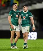 5 July 2025; Jimmy O’Brien, left, and Calvin Nash of Ireland after the International Rugby Test match between Georgia and Ireland at at Mikheil Meskhi Stadium in Tbilisi, Georgia. Photo by Brendan Moran/Sportsfile