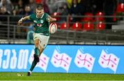 5 July 2025; Sam Prendergast of Ireland kicks a conversion during the International Rugby Test match between Georgia and Ireland at at Mikheil Meskhi Stadium in Tbilisi, Georgia. Photo by Brendan Moran/Sportsfile