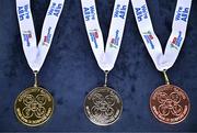 6 July 2025; A general view of the medals during day two of the Cairn Community Games National Swimming, Quiz, Chess, Draughts and Gymnastics Finals 2025 at The Watershed in Kilkenny. Photo by Sam Barnes/Sportsfile