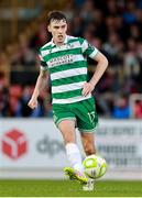 5 July 2025; Matt Healy of Shamrock Rovers during the SSE Airtricity Men's Premier Division match between Sligo Rovers and Shamrock Rovers at The Showgrounds in Sligo. Photo by Thomas Flinkow/Sportsfile
