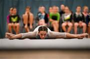 6 July 2025; Fiadh Cuskelly from Killeigh, Offaly, competes in the U13 Girls Gymnastics during day two of the Cairn Community Games National Swimming, Quiz, Chess, Draughts and Gymnastics Finals 2025 at The Watershed in Kilkenny. Photo by Sam Barnes/Sportsfile