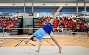 6 July 2025; Connie O'Mahony from Ballyshannon, Donegal, competes in the U9 Boys Gymnastics during day two of the Cairn Community Games National Swimming, Quiz, Chess, Draughts and Gymnastics Finals 2025 at The Watershed in Kilkenny. Photo by Sam Barnes/Sportsfile