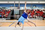 6 July 2025; Connie O'Mahony from Ballyshannon, Donegal, competes in the U9 Boys Gymnastics during day two of the Cairn Community Games National Swimming, Quiz, Chess, Draughts and Gymnastics Finals 2025 at The Watershed in Kilkenny. Photo by Sam Barnes/Sportsfile
