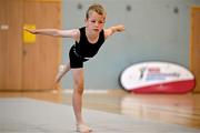 6 July 2025; Billy Kirwan from Slaneyvalley, Carlow, competes in the U9 Boys Gymnastics during day two of the Cairn Community Games National Swimming, Quiz, Chess, Draughts and Gymnastics Finals 2025 at The Watershed in Kilkenny. Photo by Sam Barnes/Sportsfile
