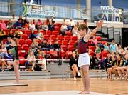 6 July 2025; Donnacha Galvin from Castledaly, Westmeath, competes in the U9 Boys Gymnastics during day two of the Cairn Community Games National Swimming, Quiz, Chess, Draughts and Gymnastics Finals 2025 at The Watershed in Kilkenny. Photo by Sam Barnes/Sportsfile