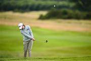 6 July 2025; Leona Maguire of Ireland chips onto the 18th green during day four of the 2025 KPMG Women’s Irish Open Golf Championship at Carton House Golf Club in Maynooth, Kildare. Photo by Seb Daly/Sportsfile