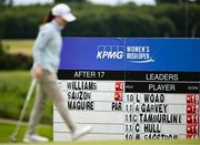 6 July 2025; A general view of the scoreboard during day four of the 2025 KPMG Women’s Irish Open Golf Championship at Carton House Golf Club in Maynooth, Kildare. Photo by Seb Daly/Sportsfile