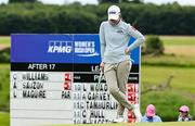 6 July 2025; Leona Maguire of Ireland reacts on the 18th green during day four of the 2025 KPMG Women’s Irish Open Golf Championship at Carton House Golf Club in Maynooth, Kildare. Photo by Seb Daly/Sportsfile