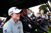 6 July 2025; Leona Maguire of Ireland after completing her round during day four of the 2025 KPMG Women’s Irish Open Golf Championship at Carton House Golf Club in Maynooth, Kildare. Photo by Seb Daly/Sportsfile