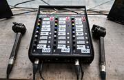 6 July 2025; A detailed view of commentary equipment before the TG4 All-Ireland Ladies Football Senior Championship quarter-final match between Meath and Tipperary at Páirc Tailteann in Navan, Meath. Photo by Stephen Marken/Sportsfile